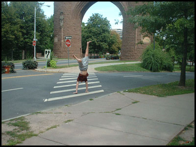 Hand-walk road crossing in Hartford, Connecticut