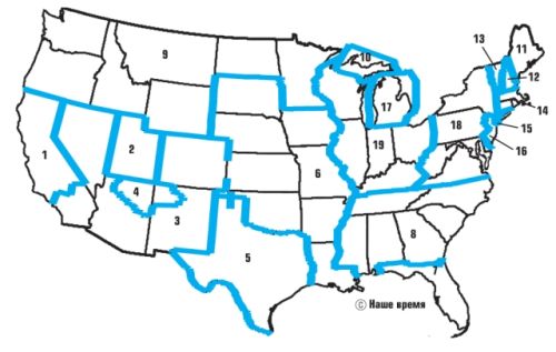 United States Map Divided By Region