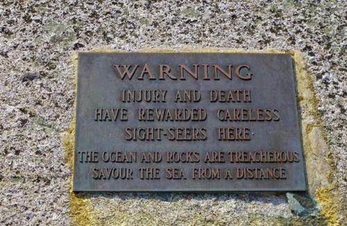 Warning: Injury and death have rewarded careless sight-seers here