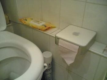 Mac Mini toilet paper dispenser