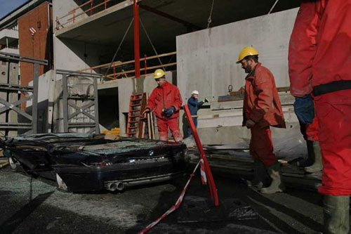 Construction site car accident