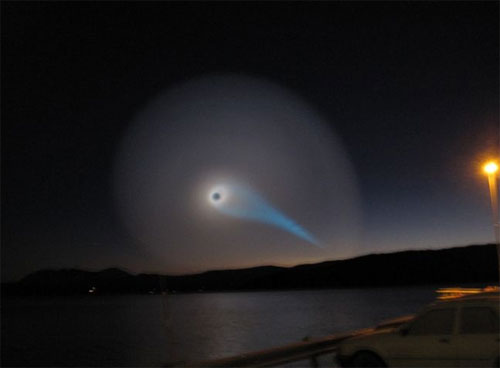 Norway sky spiral phenomena