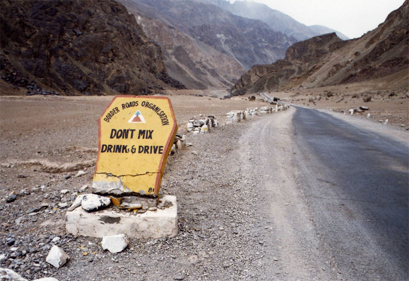 road sign: drink and drive