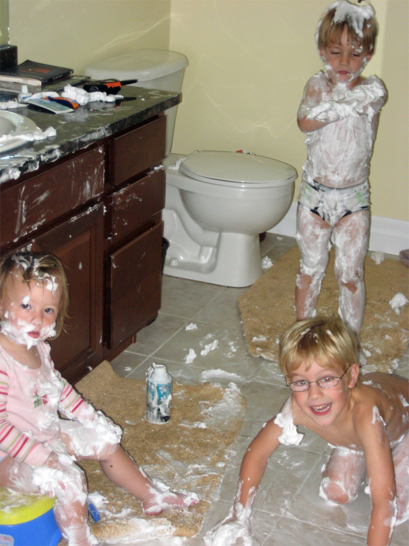 Three kids ruined bathroom