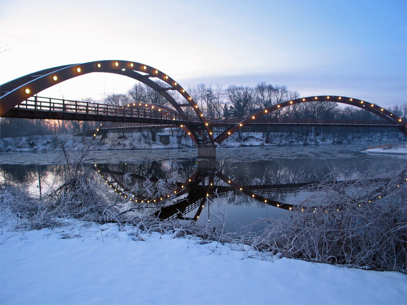 The Tridge in winter, evening