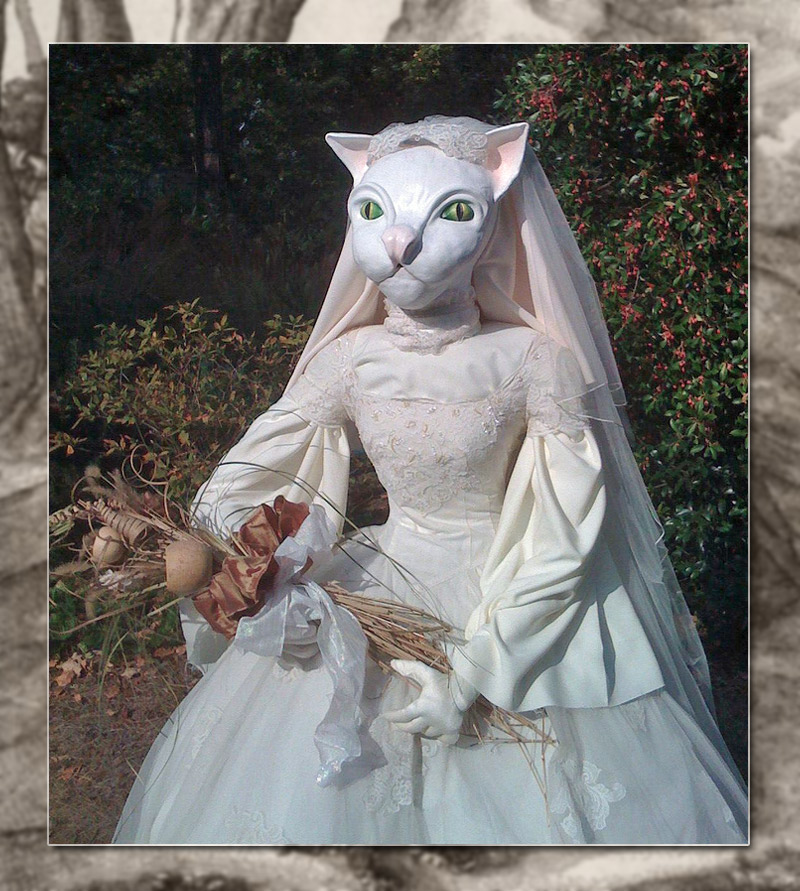 Cat-bride scarecrow in the Atlanta Botanical Garden Cat-bride scarecrow in the Atlanta Botanical Garden