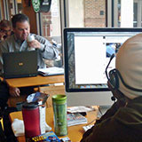 iMac in a coffee shop