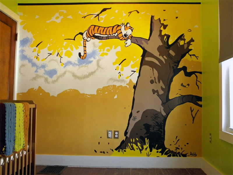 8. Sleeping Hobbes mural