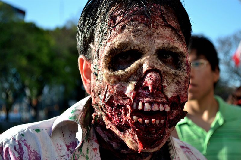10. Full face zombie makeup. Photo by Ramiro Moyano