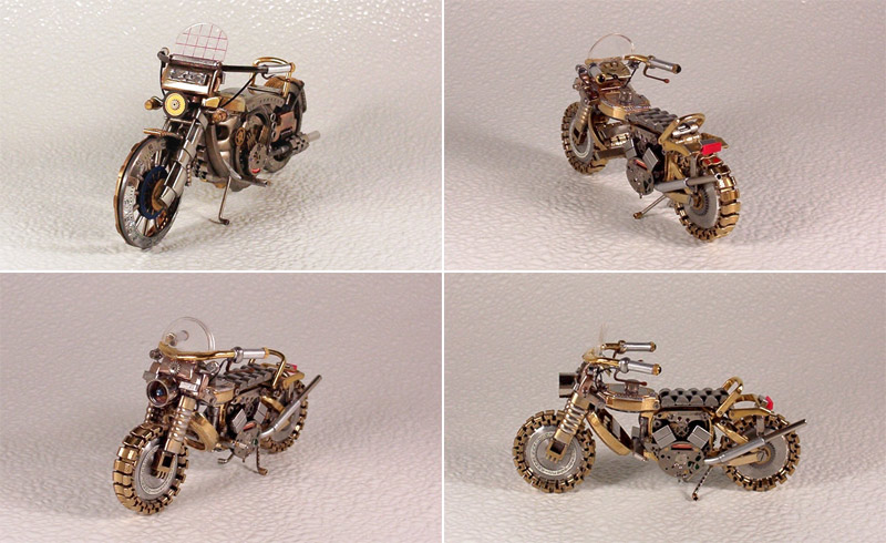 Motorcycles made of watch parts by Dmitriy Khristenko