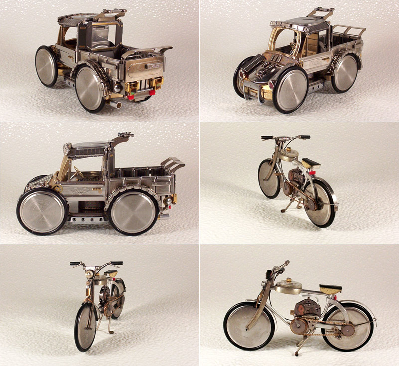 Motorcycles made of watch parts by Dmitriy Khristenko