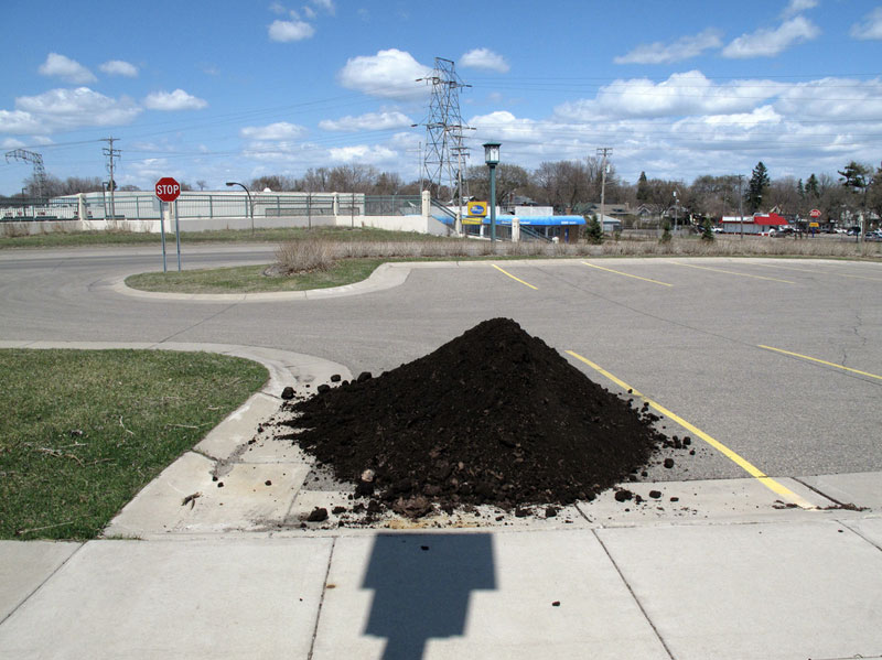 5. Pile of dirt carefully parked