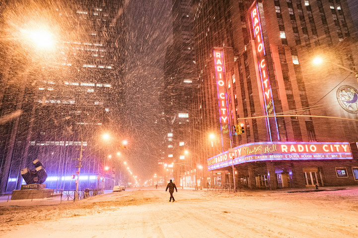 Snowbound and empty New York City