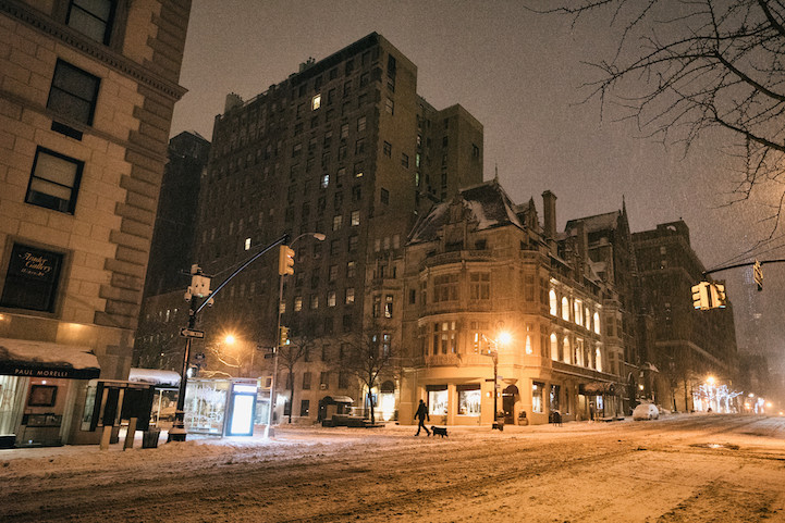 Snowbound and empty New York City