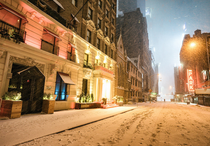 Snowbound and empty New York City