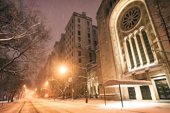 Snowbound and empty New York City