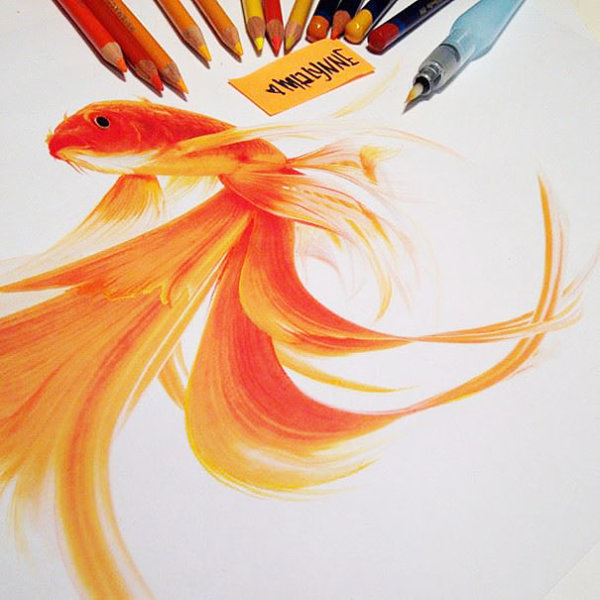 3D drawings created with pencil