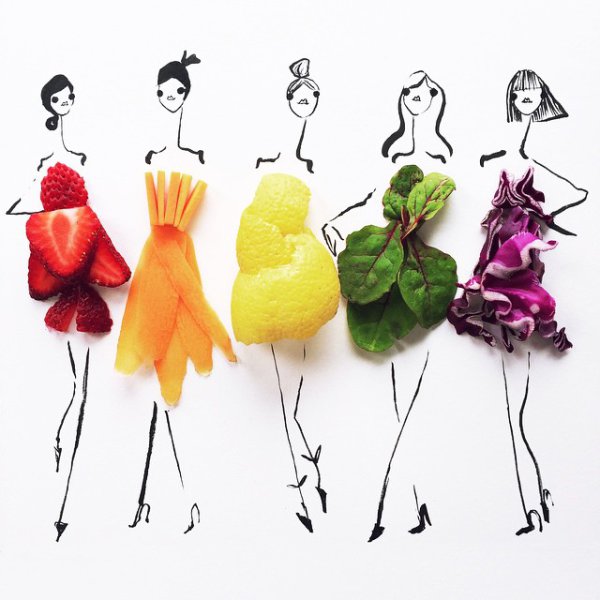 Stunning dresses made of fruits and vegetables