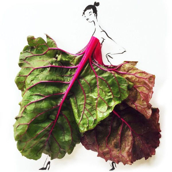 Stunning dresses made of fruits and vegetables