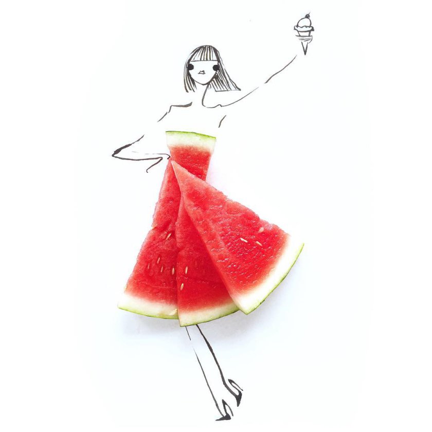 Stunning dresses made of fruits and vegetables