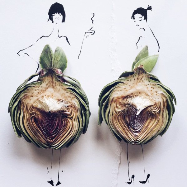 Stunning dresses made of fruits and vegetables