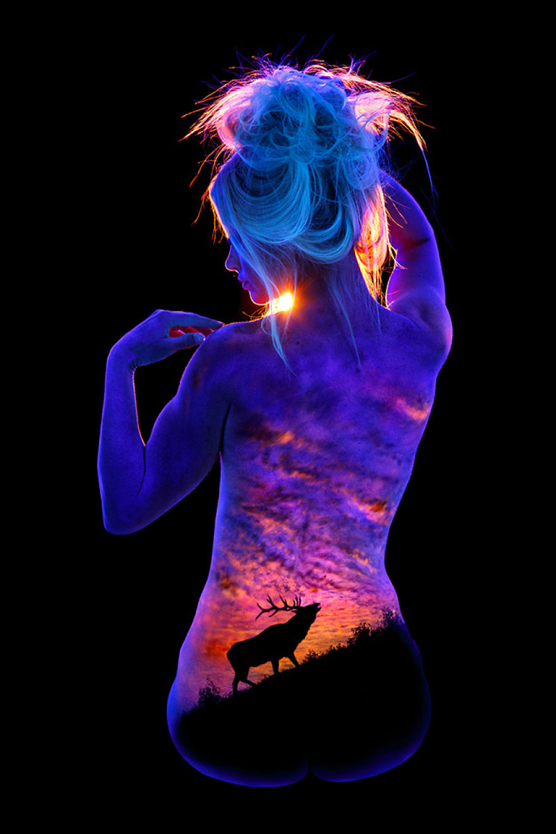 The fluorescent body art