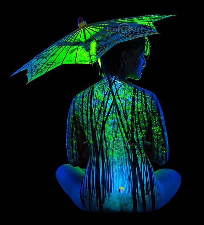 The fluorescent body art