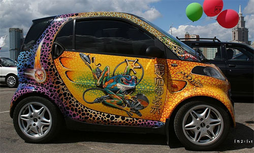 Painted Smart car