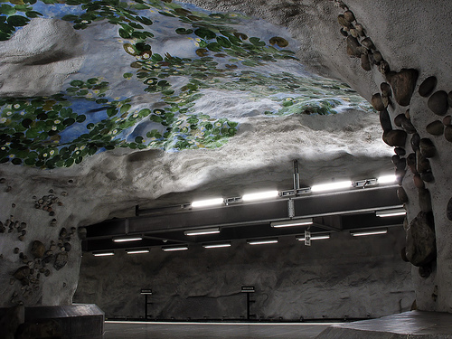 Näckrosen (”The Water Lily”) subway station in Stockholm