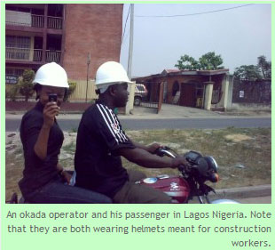 Nigerian bike helmets
