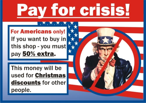 Pay for crisis sticker