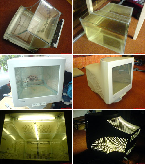 How to make aquarium out of an old CRT display