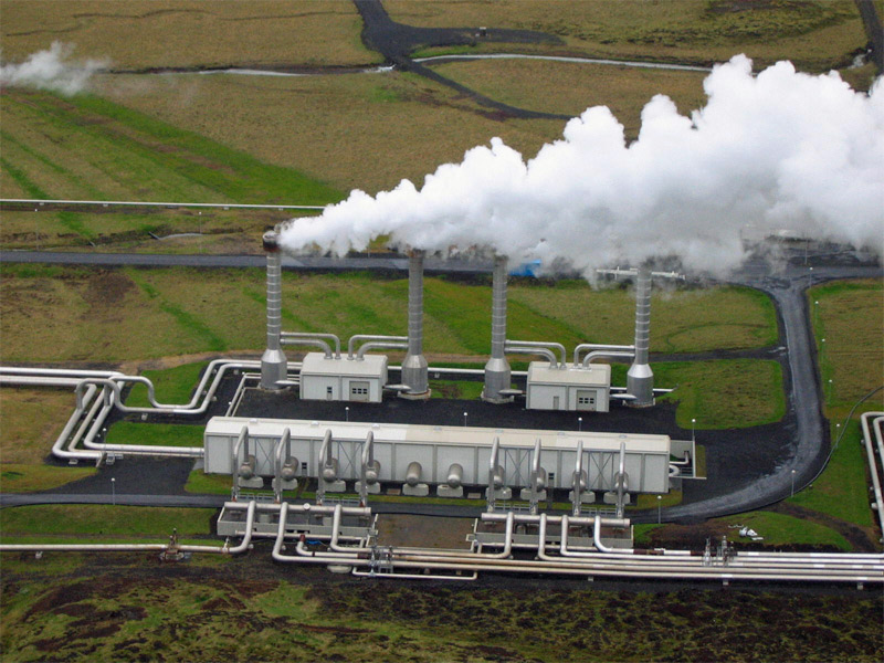 Nesjavellir power plant birds view