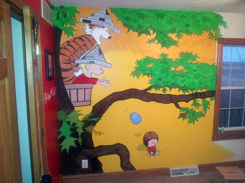 7. Calvin and Hobbes themed kids' room