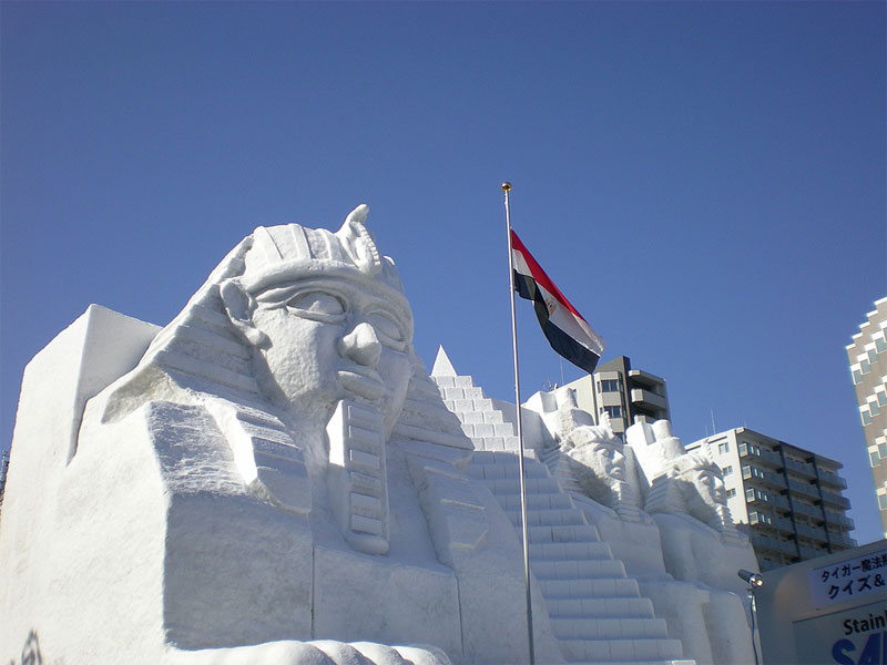 2. Snow sphinx sculpture at 59th Sapporo Snow Festival. Photo by Keiko S