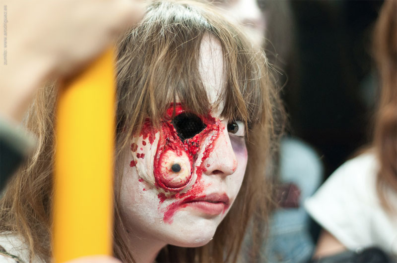 1. Awesome zombie makeup from the Zombie Walk in Madrid in 2011. Photo by Zumito